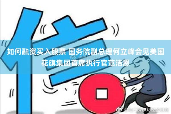 如何融资买入股票 国务院副总理何立峰会见美国花旗集团首席执行官范洁恩