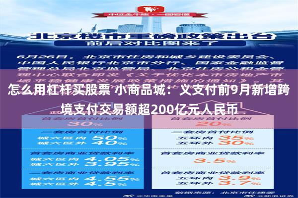 怎么用杠杆买股票 小商品城：义支付前9月新增跨境支付交易额超200亿元人民币