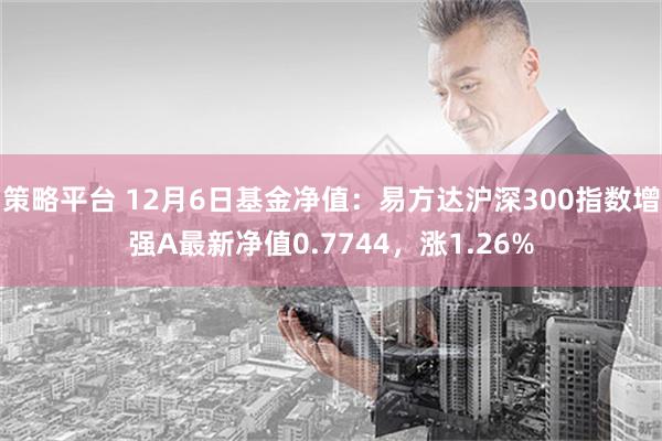 策略平台 12月6日基金净值：易方达沪深300指数增强A最新净值0.7744，涨1.26%